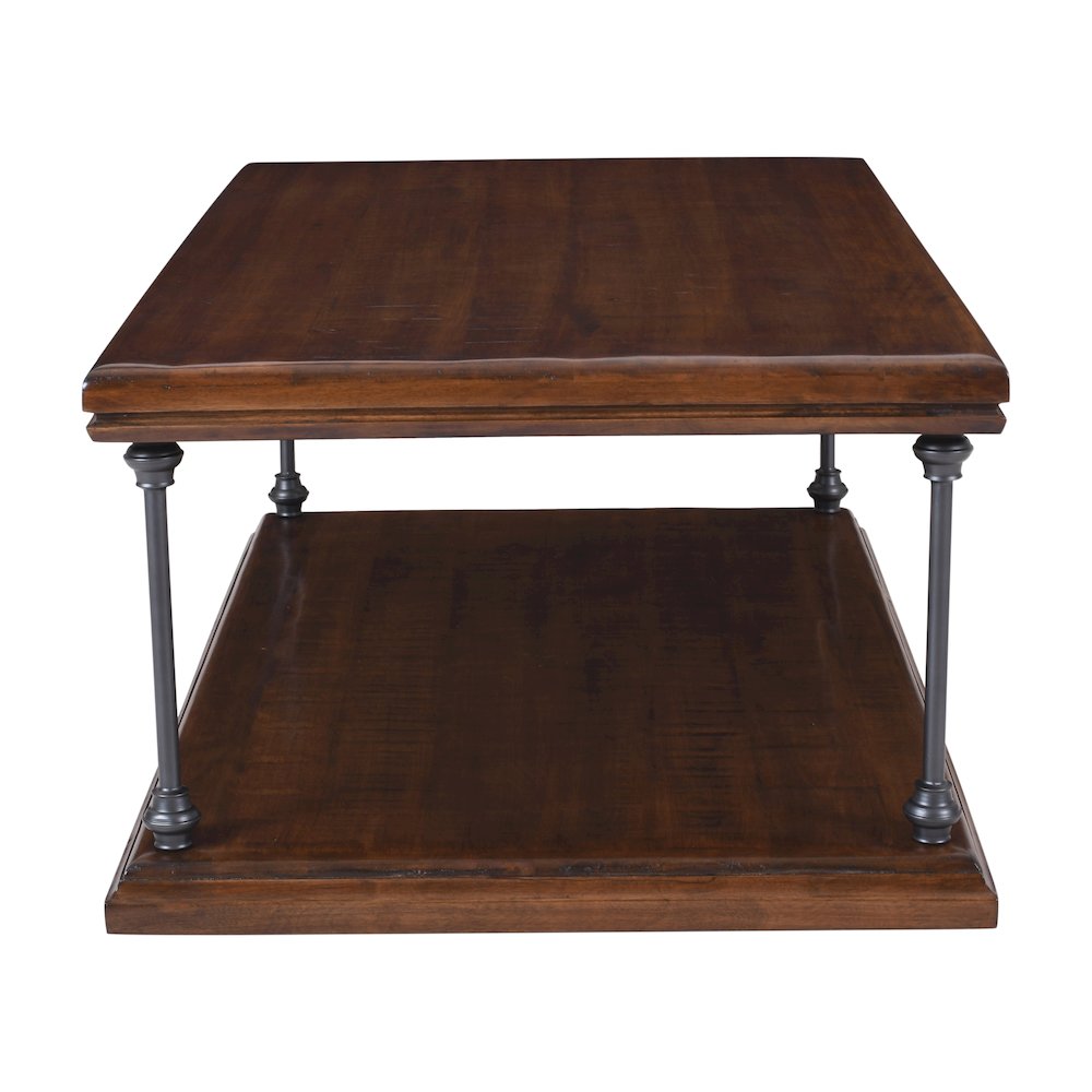 Larson Modern Industrial 50" Solid Wood Coffee Table with Storage. Picture 4