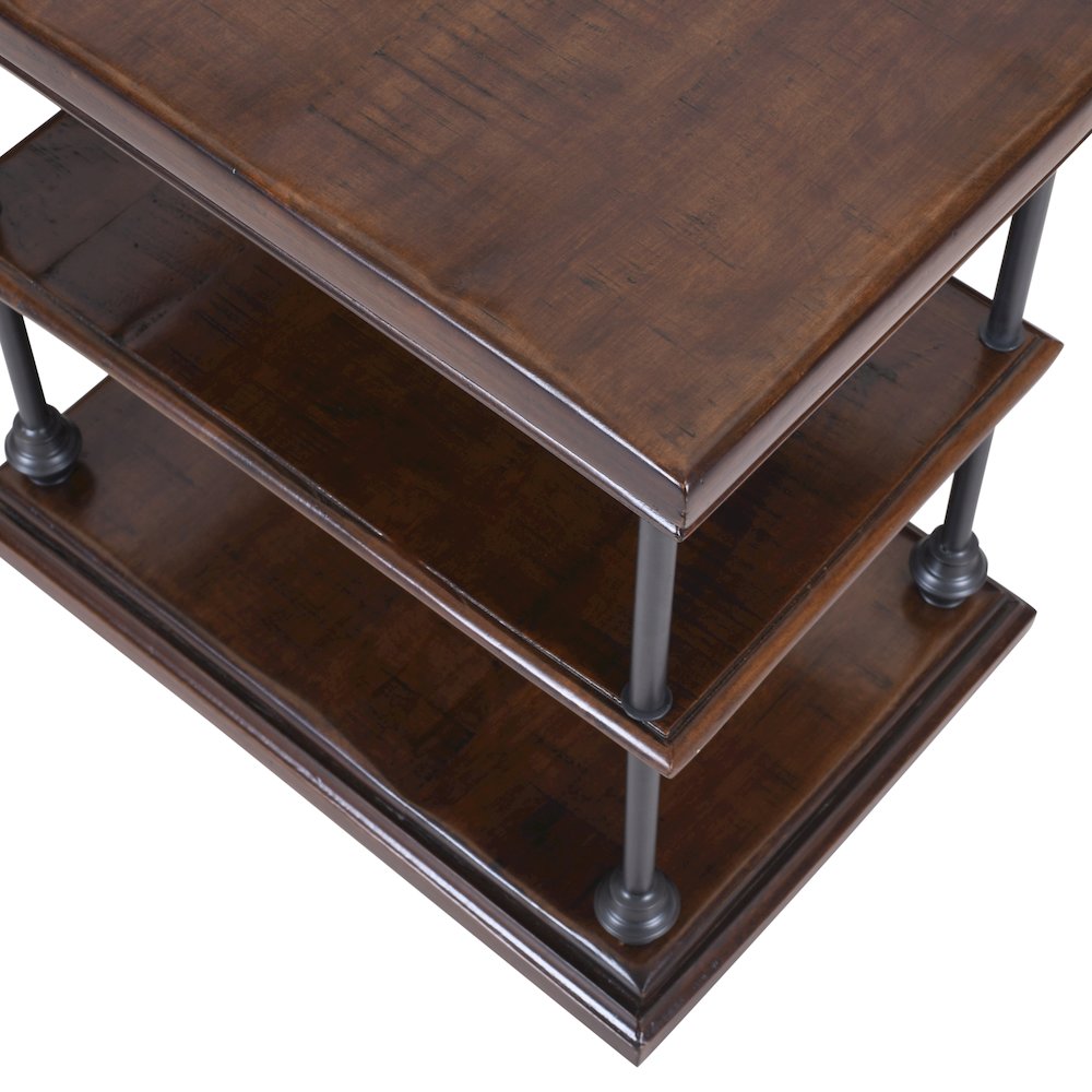 Larson Modern Industrial Solid Wood Chairside End Table with Storage. Picture 3