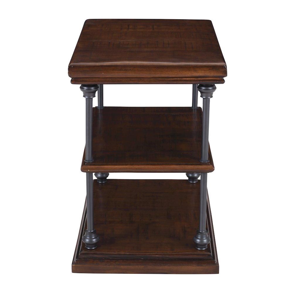 Larson Modern Industrial Solid Wood Chairside End Table with Storage. Picture 5