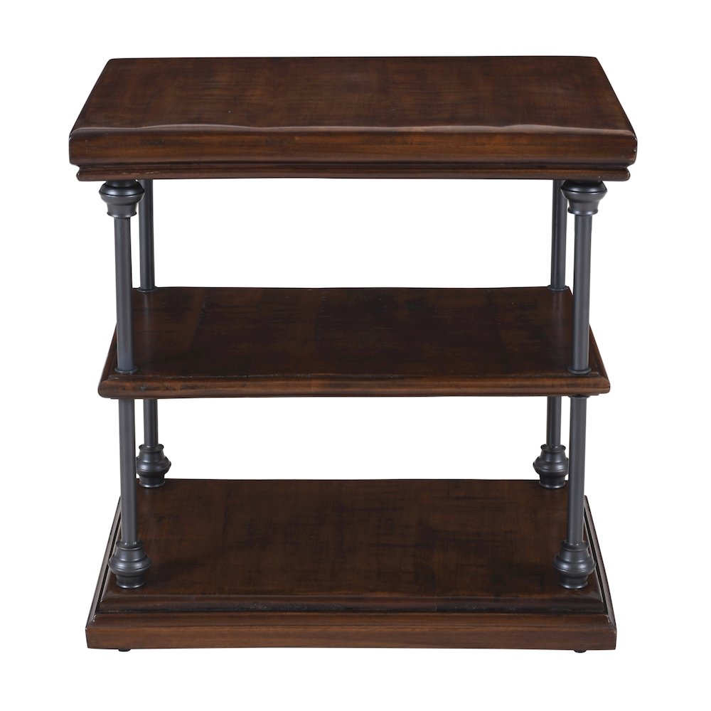 Larson Modern Industrial Solid Wood Chairside End Table with Storage. Picture 7