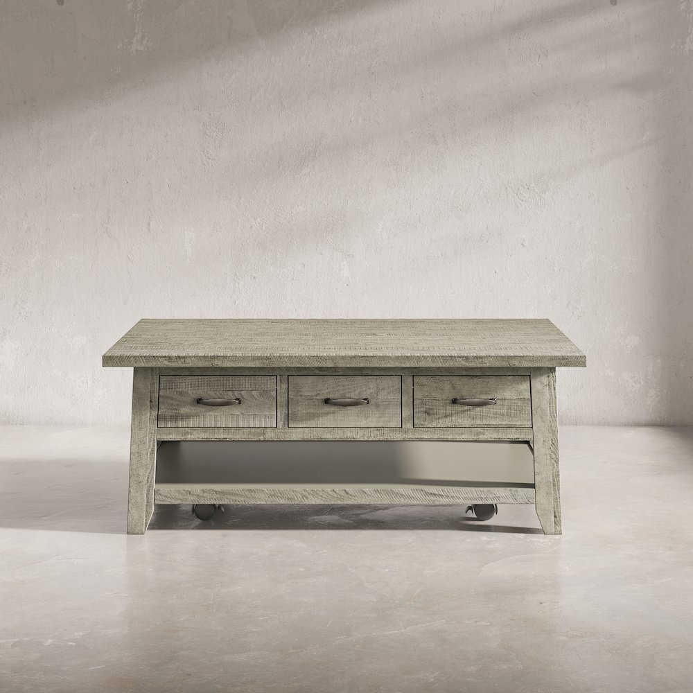 Rustic Farmhouse Solid Wood 50" Coffee Table. Picture 10