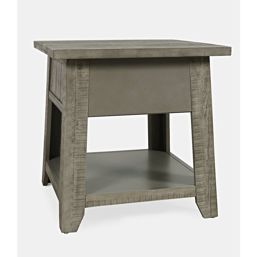Telluride Rustic Farmhouse Solid Wood End Table with Storage. Picture 7