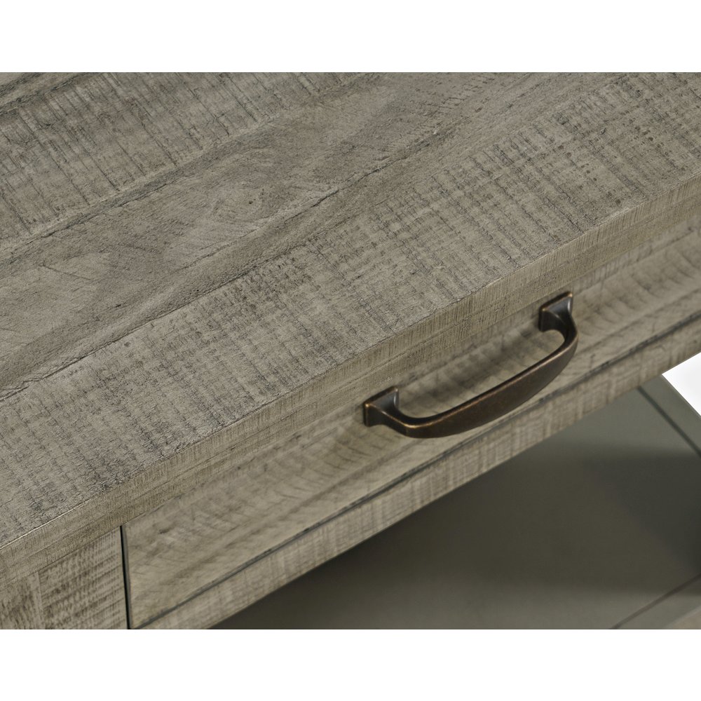 Telluride Rustic Farmhouse Solid Wood End Table with Storage. Picture 4