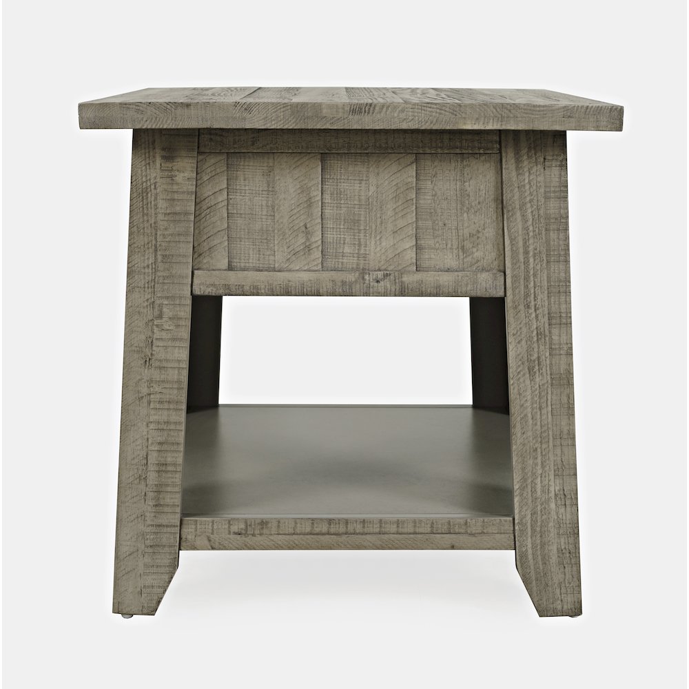 Telluride Rustic Farmhouse Solid Wood End Table with Storage. Picture 5