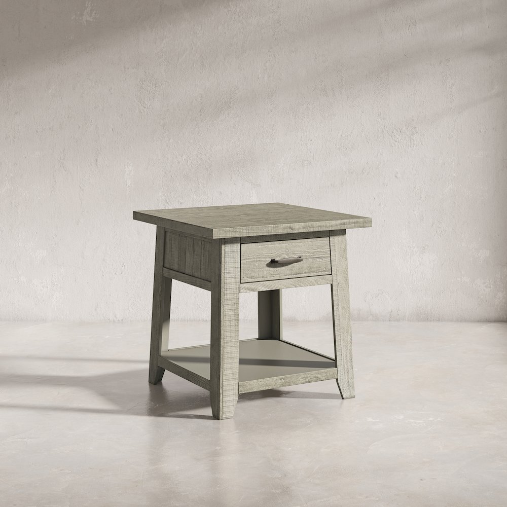 Telluride Rustic Farmhouse Solid Wood End Table with Storage. Picture 11