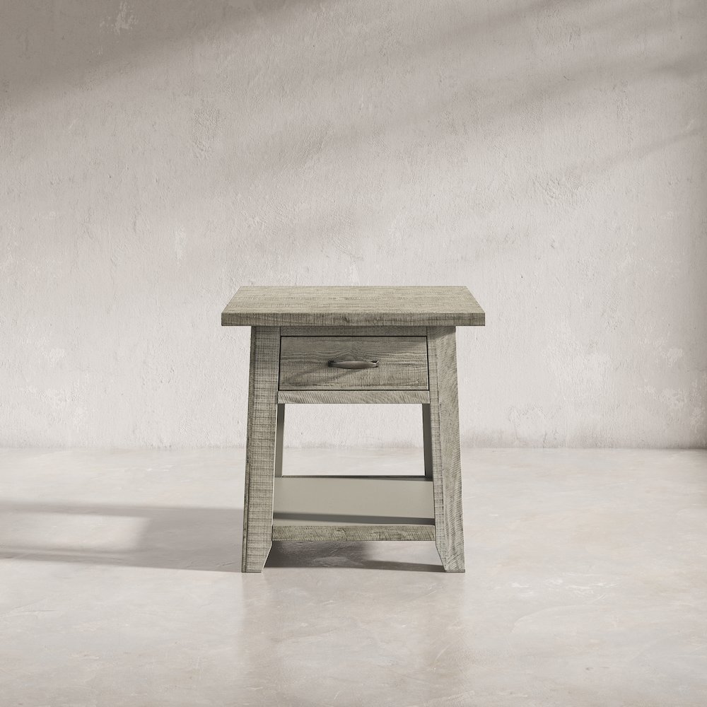 Telluride Rustic Farmhouse Solid Wood End Table with Storage. Picture 10