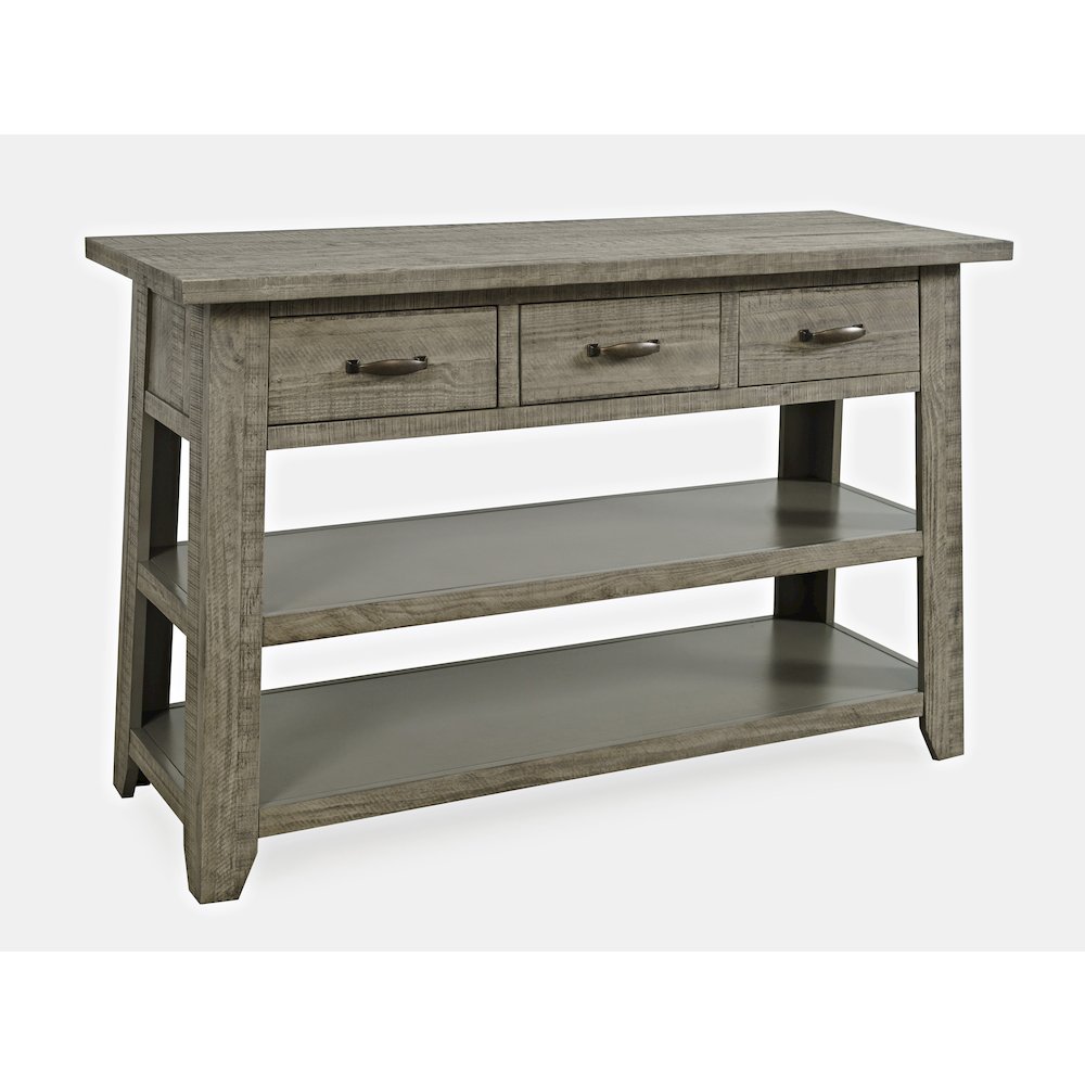 Rustic Farmhouse Solid Wood 50" Sofa Table with Drawers and Two Shelves. Picture 2