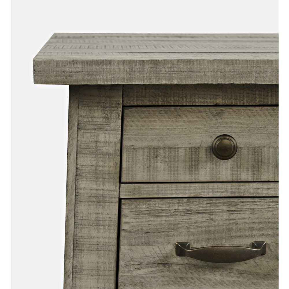 Telluride Rustic Farmhouse Solid Wood USB Charging Chairside End Table. Picture 3