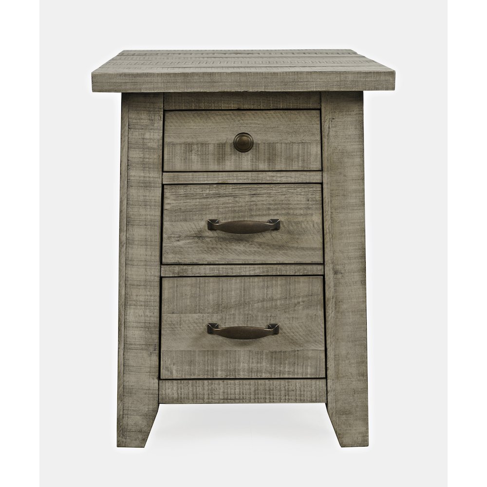 Telluride Rustic Farmhouse Solid Wood USB Charging Chairside End Table. Picture 1