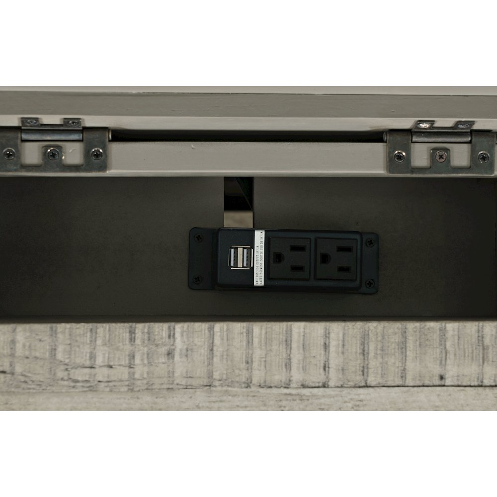 Telluride Rustic Farmhouse Solid Wood USB Charging Chairside End Table. Picture 4