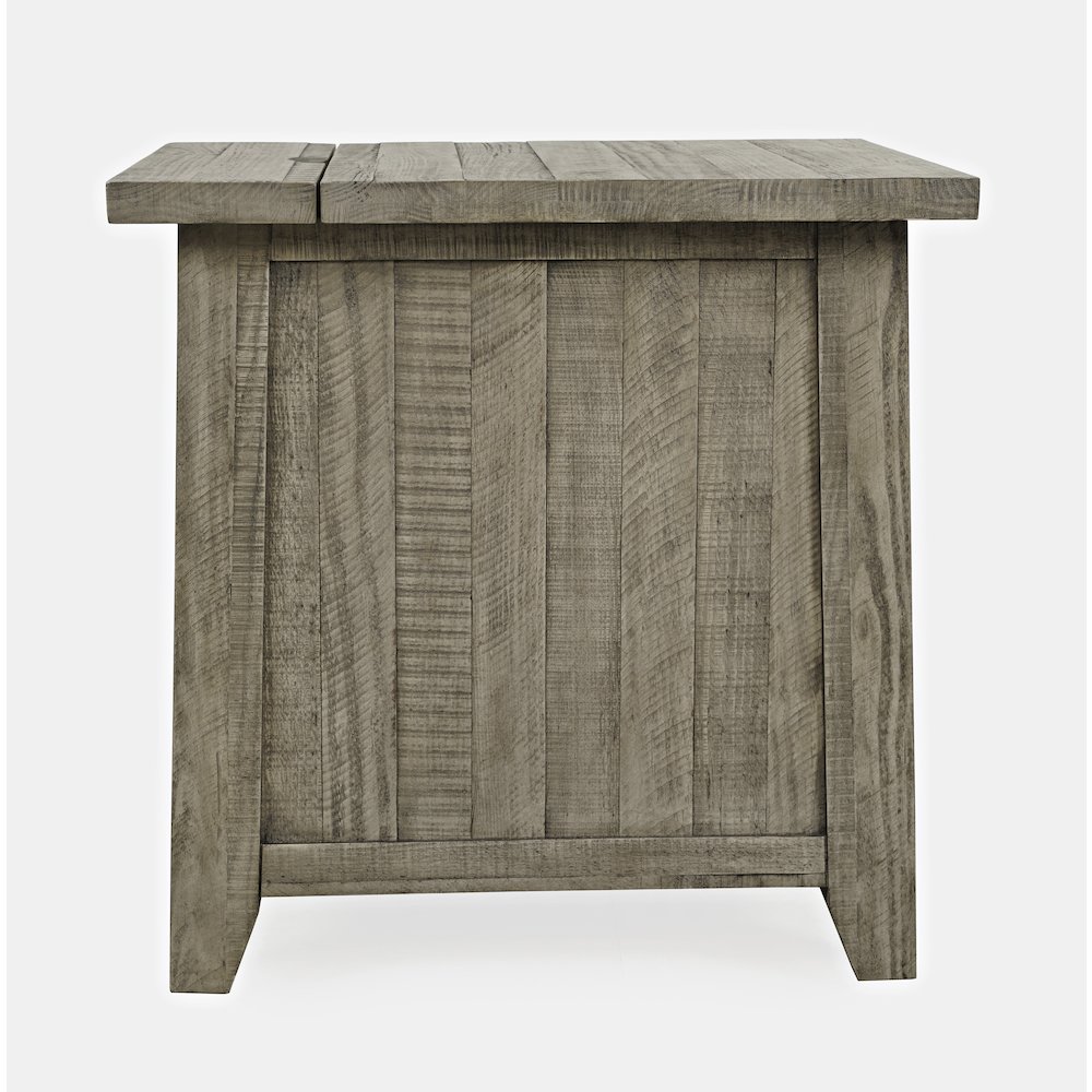 Telluride Rustic Farmhouse Solid Wood USB Charging Chairside End Table. Picture 8