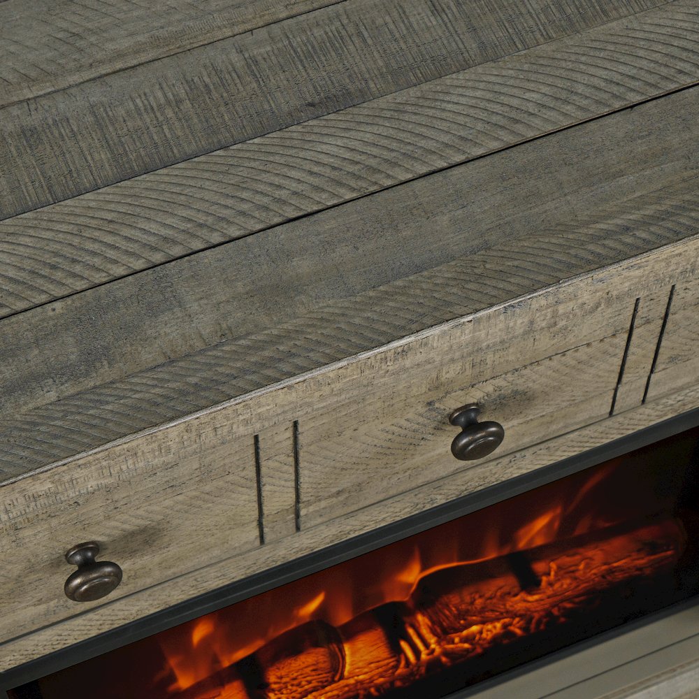 Telluride Rustic Farmhouse Solid Wood 32" Electric Fireplace TV Stand Console. Picture 4