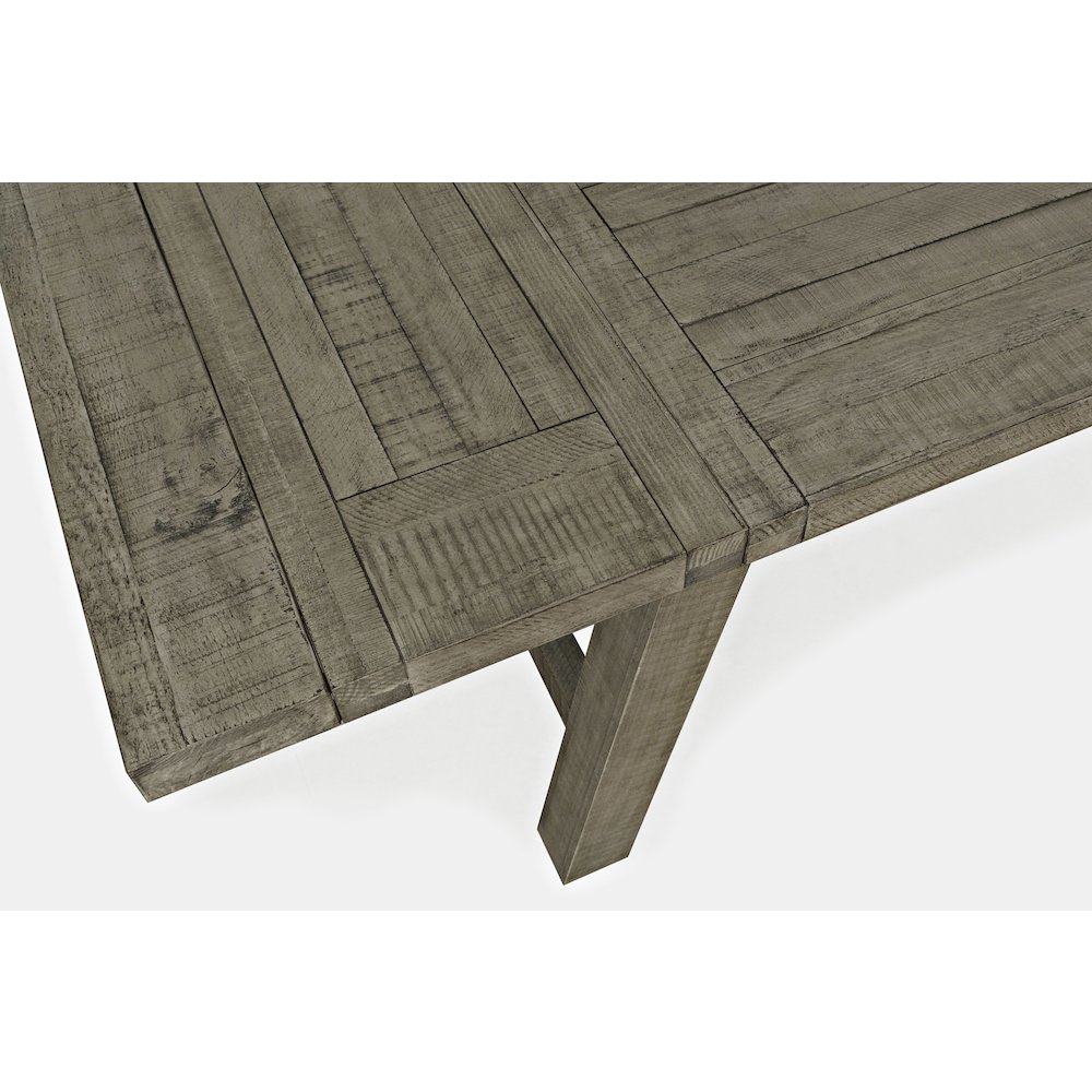 Rustic Farmhouse Solid Wood 127" Trestle Dining Table with Two Extension Leaves. Picture 6