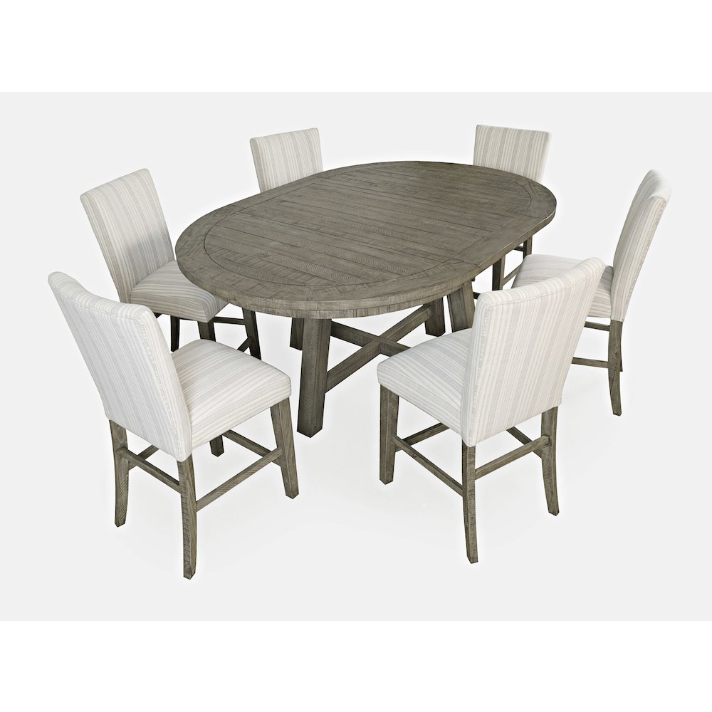 Rustic Farmhouse Solid Wood Seven Piece Counter Height Dining Table Set. Picture 2