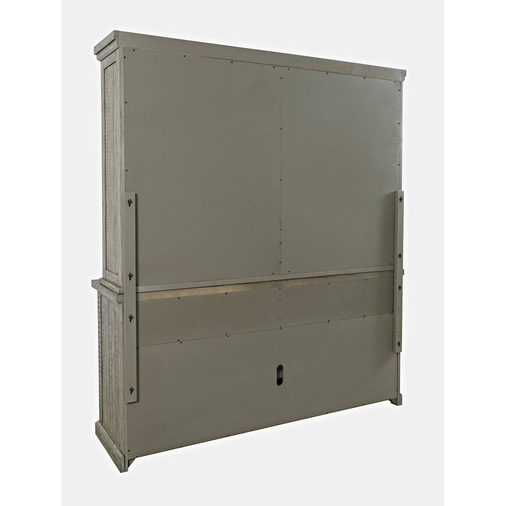 Telluride Rustic Farmhouse Solid Wood Sideboard Buffet Hutch with LED Lights. Picture 8