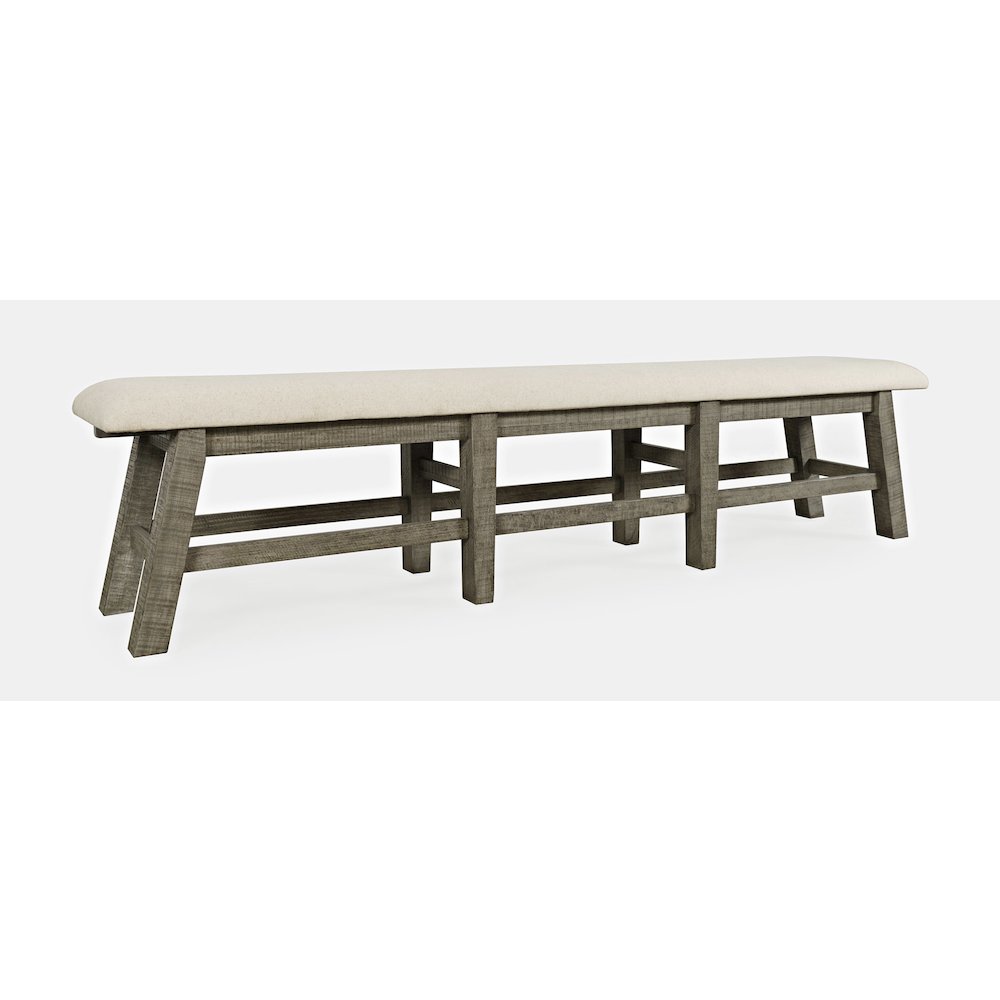 Telluride Rustic Farmhouse Solid Wood 85" Upholstered Dining Bench. Picture 3
