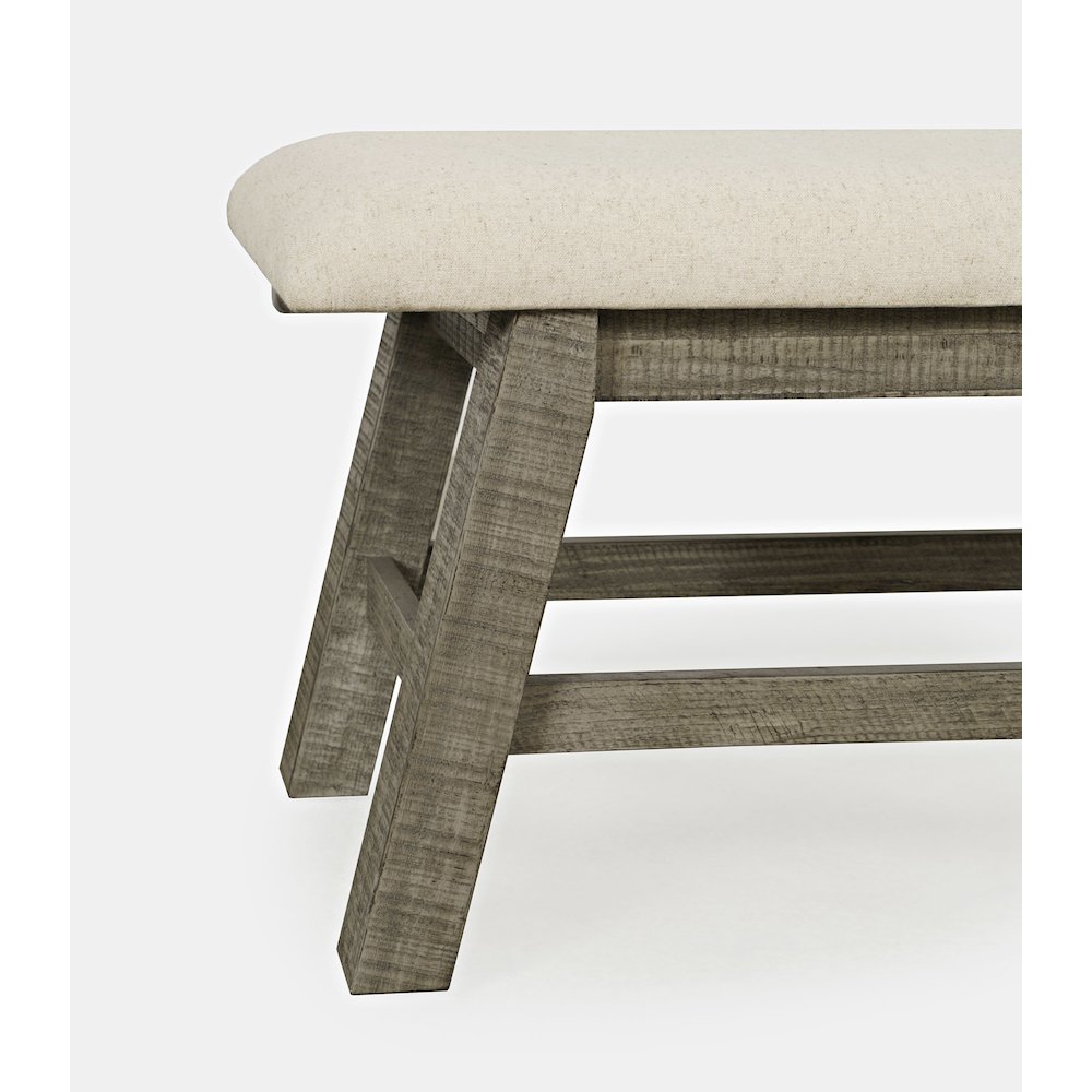 Telluride Rustic Farmhouse Solid Wood 85" Upholstered Dining Bench. Picture 4