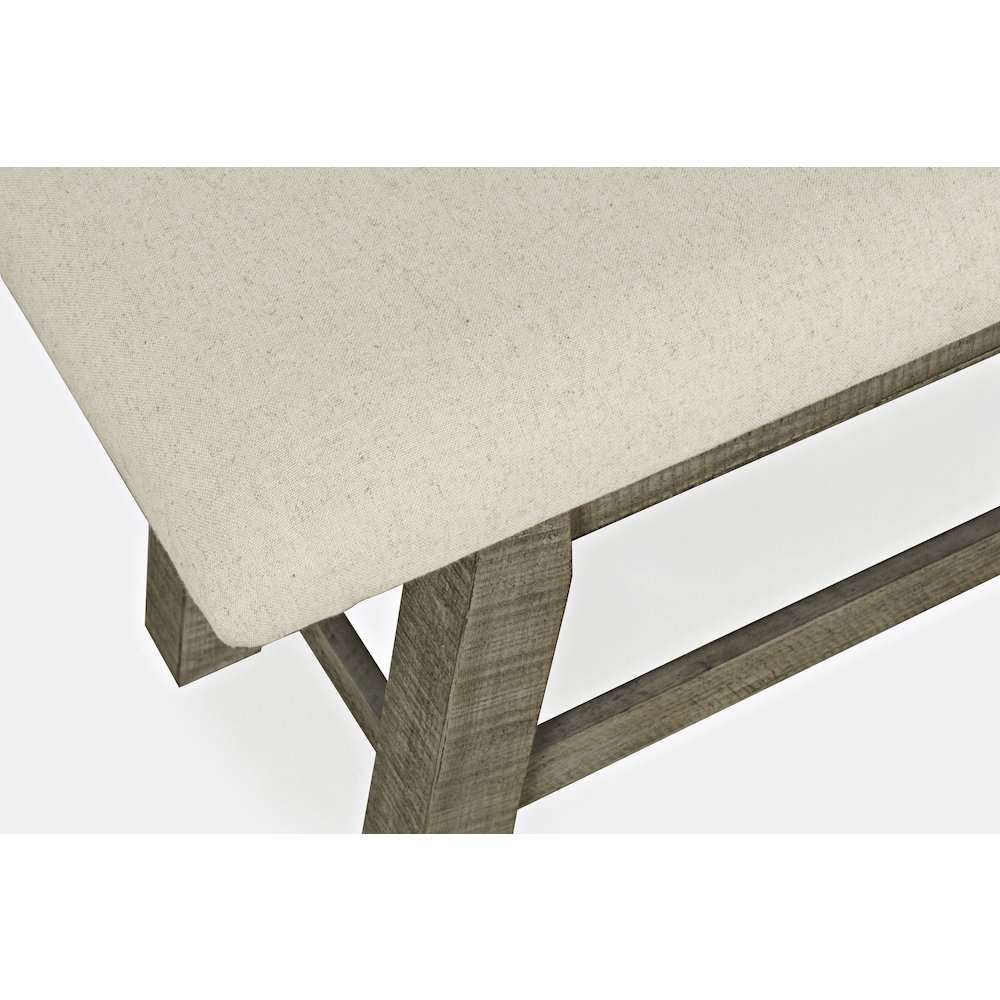 Telluride Rustic Farmhouse Solid Wood 85" Upholstered Dining Bench. Picture 5