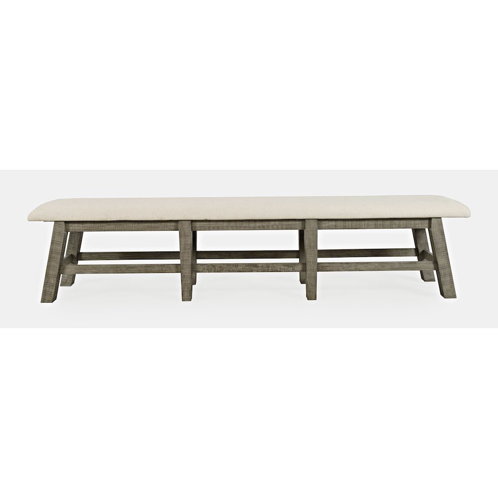 Telluride Rustic Farmhouse Solid Wood 85" Upholstered Dining Bench. Picture 1