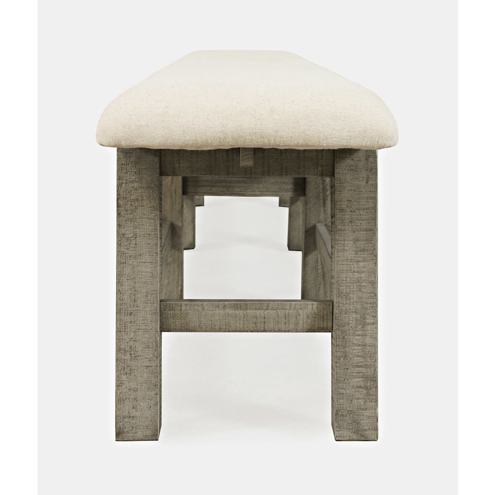 Telluride Rustic Farmhouse Solid Wood 85" Upholstered Dining Bench. Picture 7