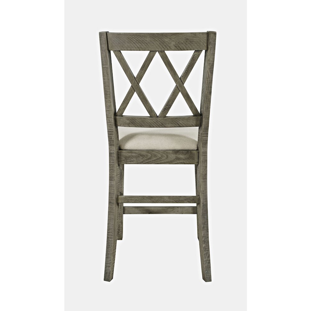 Telluride Rustic Farmhouse Solid Wood Upholstered Counter Stool (Set of 2). Picture 6