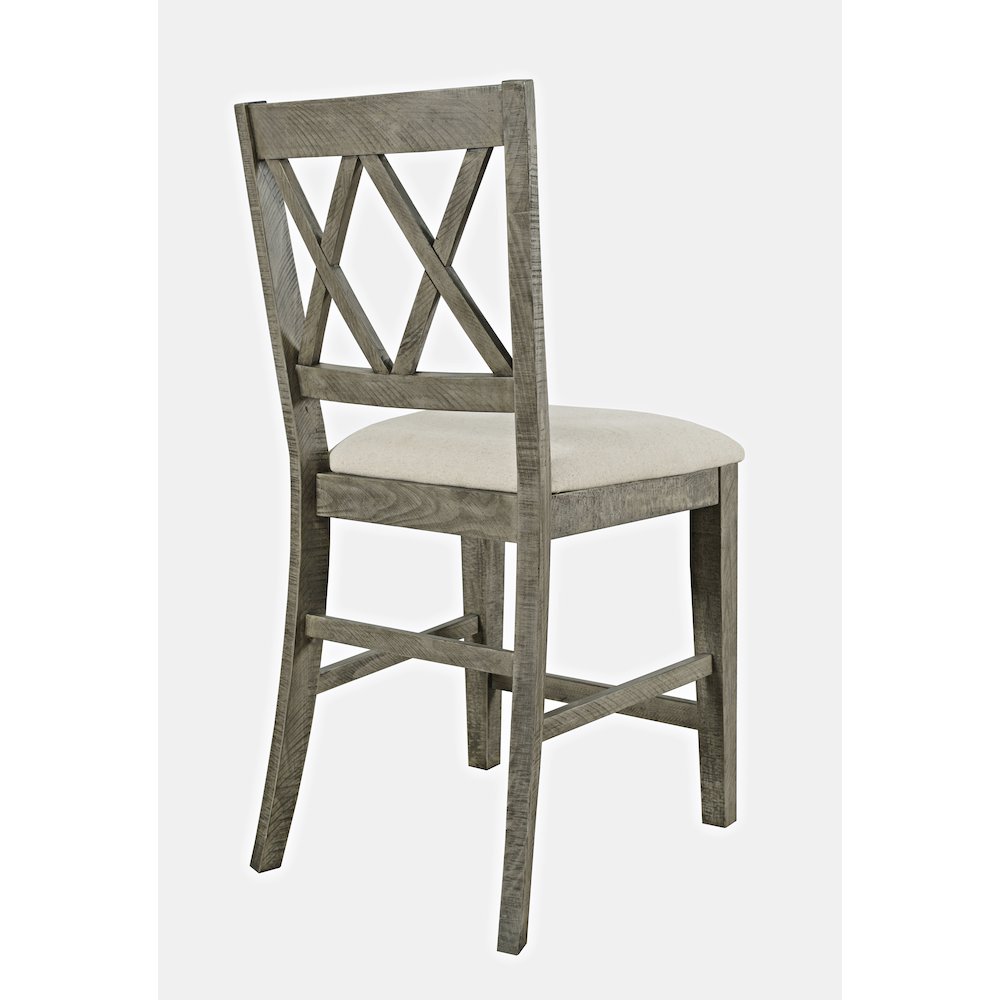 Telluride Rustic Farmhouse Solid Wood Upholstered Counter Stool (Set of 2). Picture 7