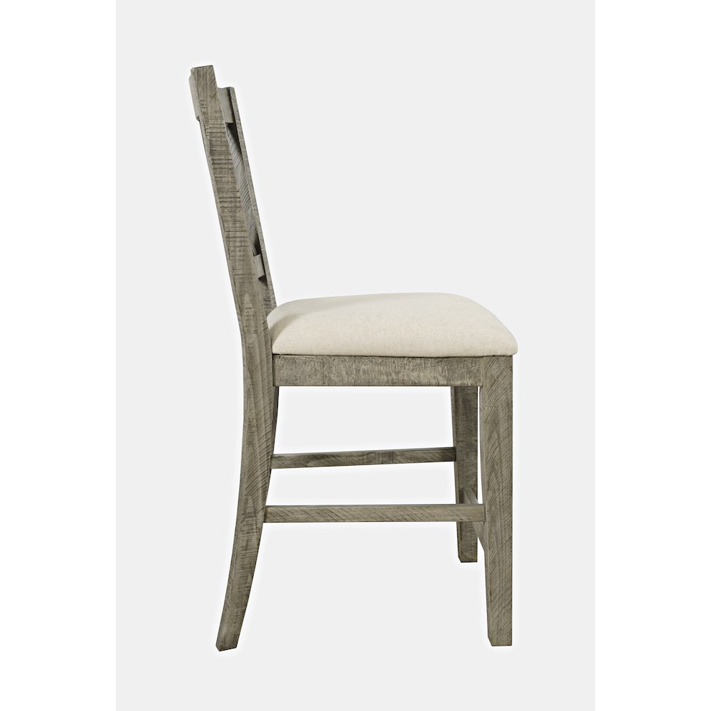 Telluride Rustic Farmhouse Solid Wood Upholstered Counter Stool (Set of 2). Picture 5