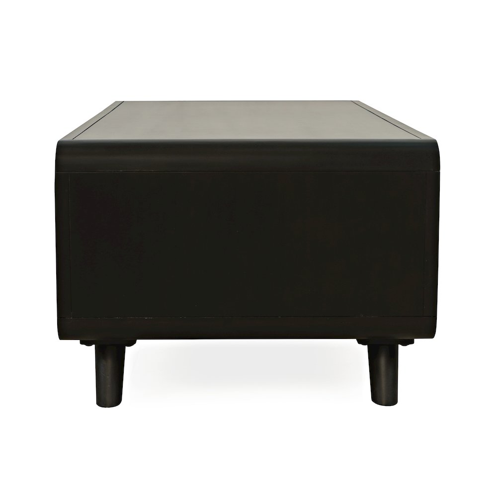Marlowe Mid-Century Modern 48" Curved Coffee Table with Storage Drawers. Picture 5