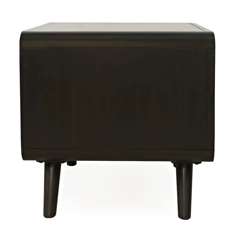 Marlowe Mid-Century Modern 24" Curved End Table with Storage Drawers. Picture 5