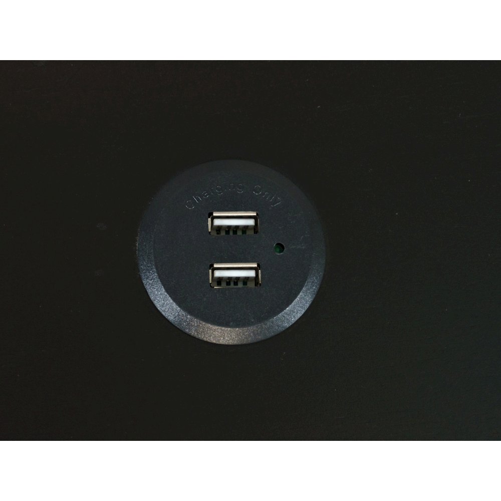 Mid-Century Modern USB Charging Curved Chairside End Table with Storage Drawers. Picture 6