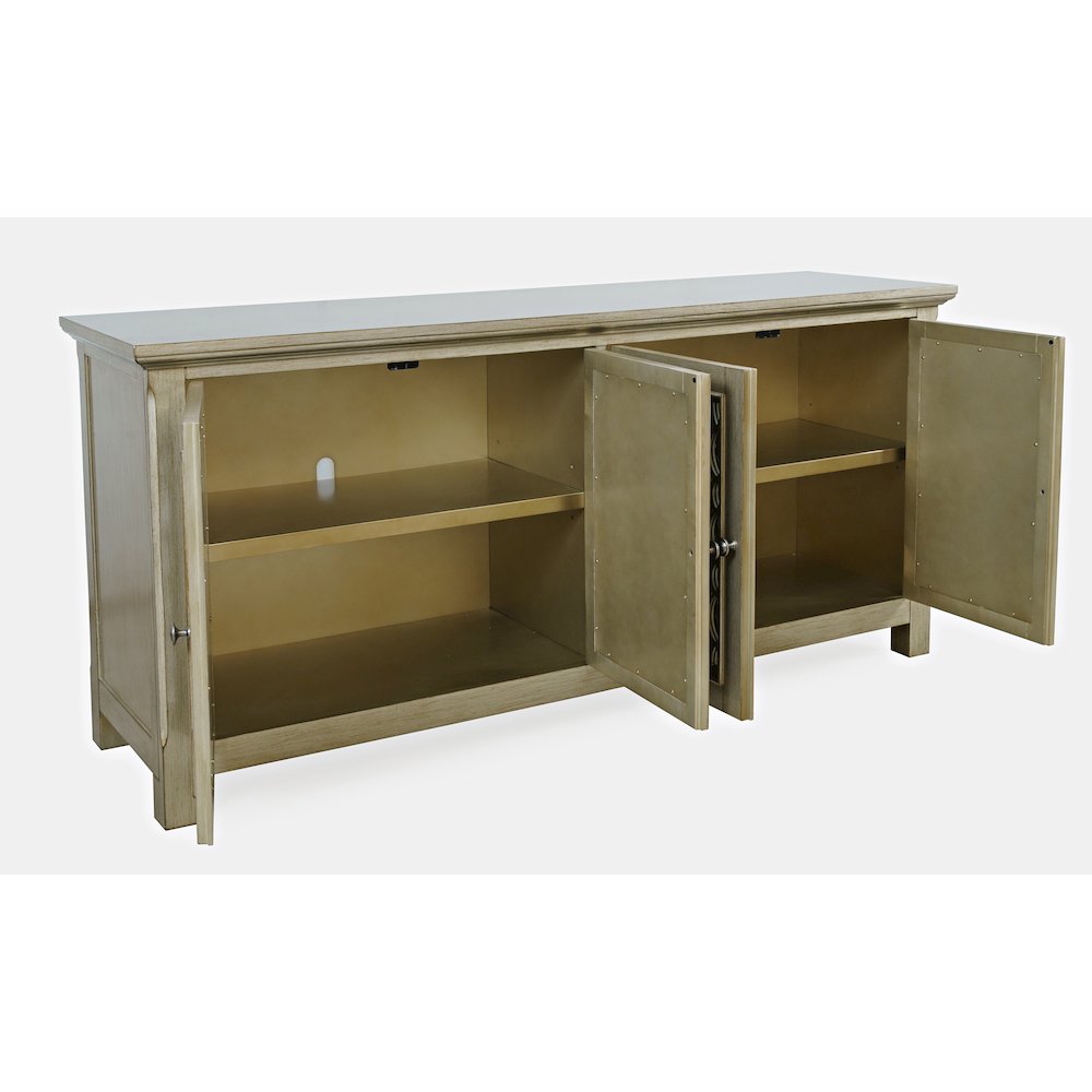 Isabella 69" Luxury Mirrored Sideboard Storage Cabinet. Picture 6