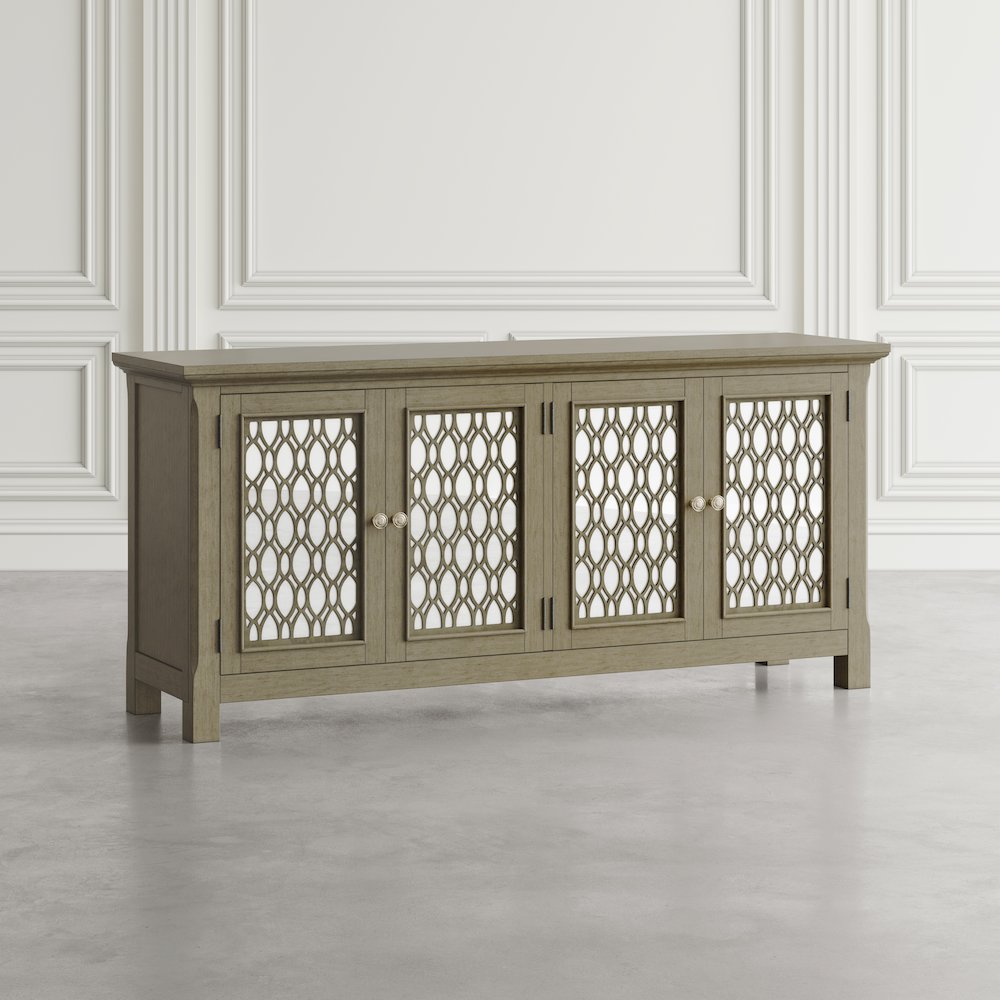 Isabella 69" Luxury Mirrored Sideboard Storage Cabinet. Picture 13