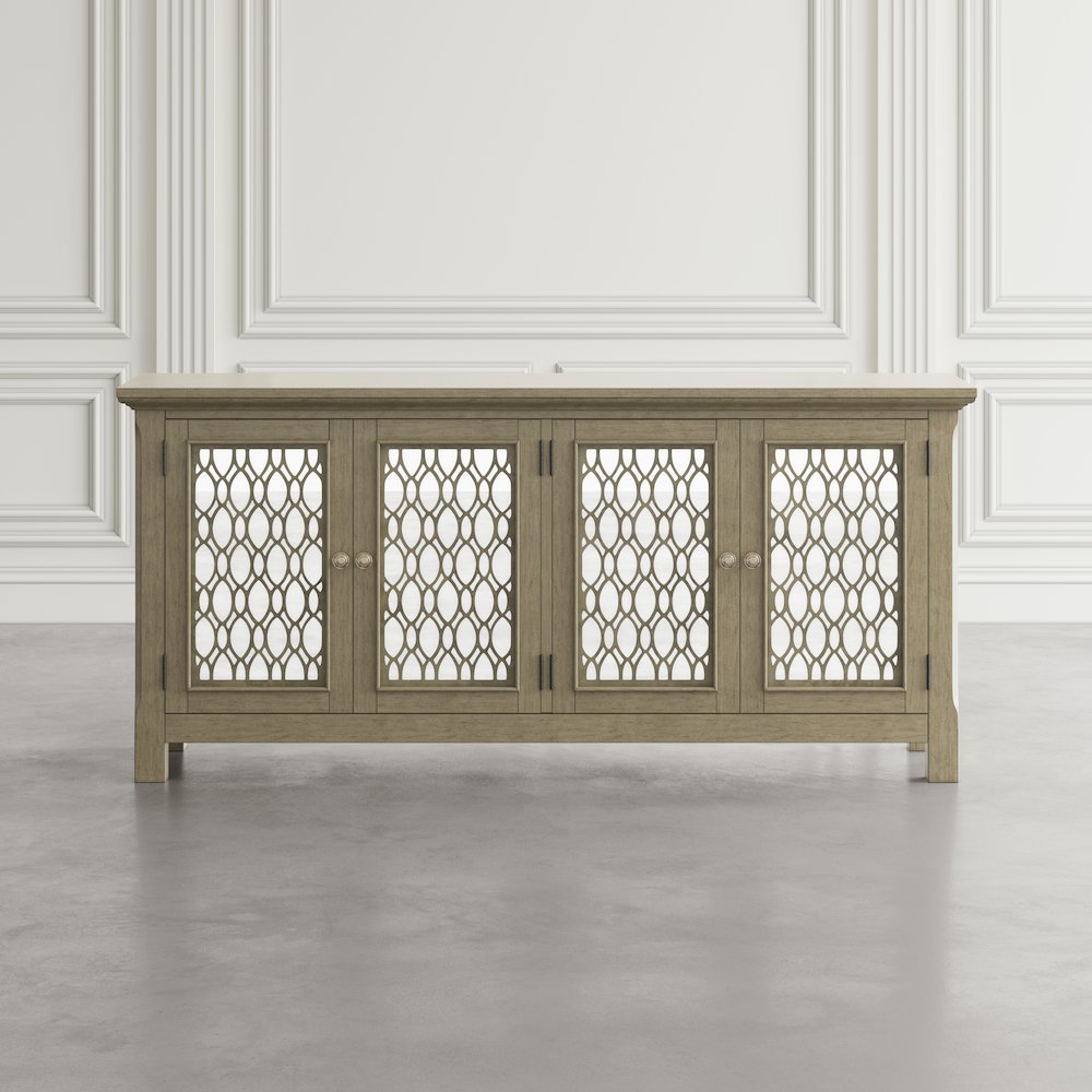 Isabella 69" Luxury Mirrored Sideboard Storage Cabinet. Picture 12