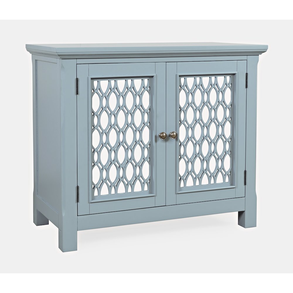 Isabella 38" Luxury Mirrored Accent Storage Cabinet. Picture 3