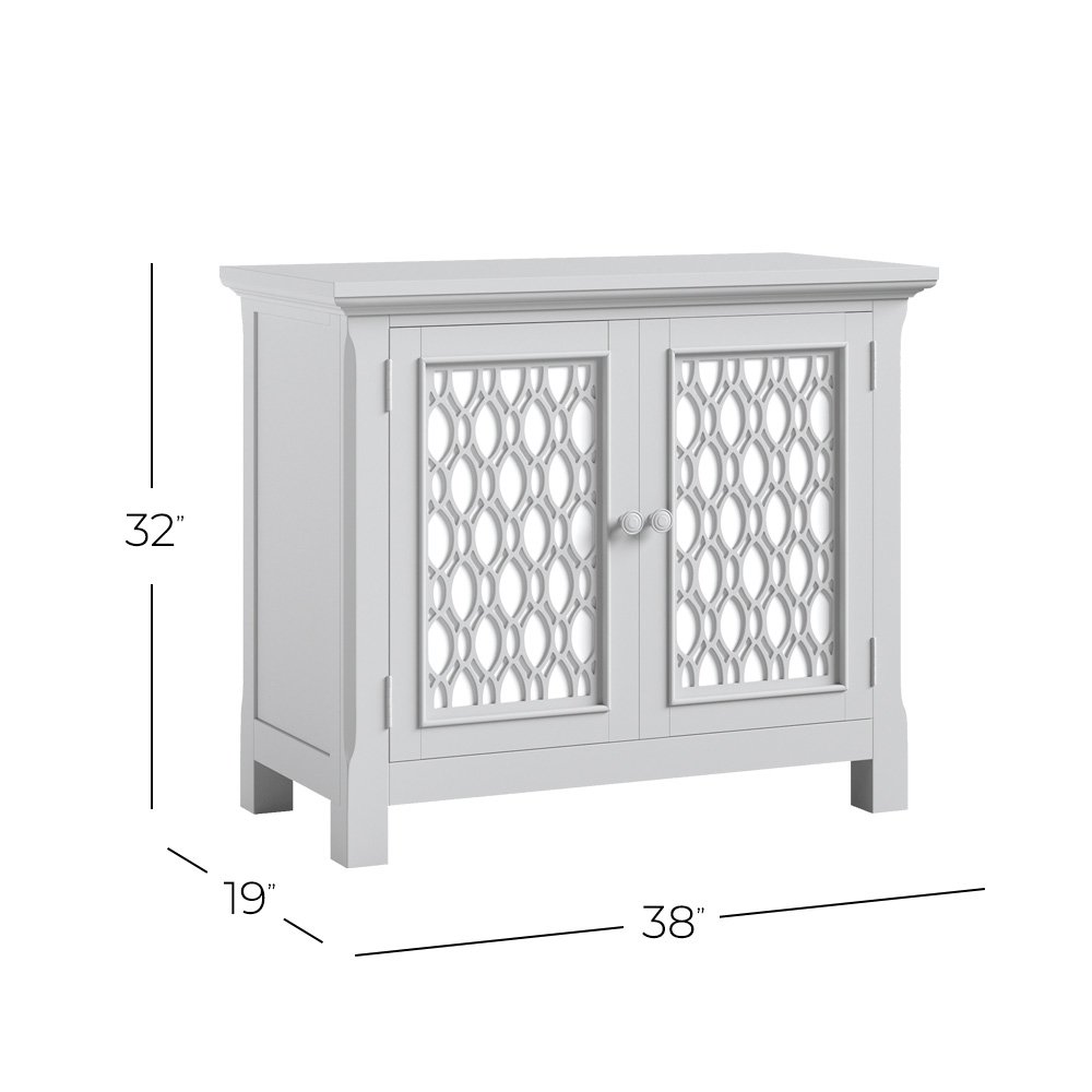 Isabella 38" Luxury Mirrored Accent Storage Cabinet. Picture 10