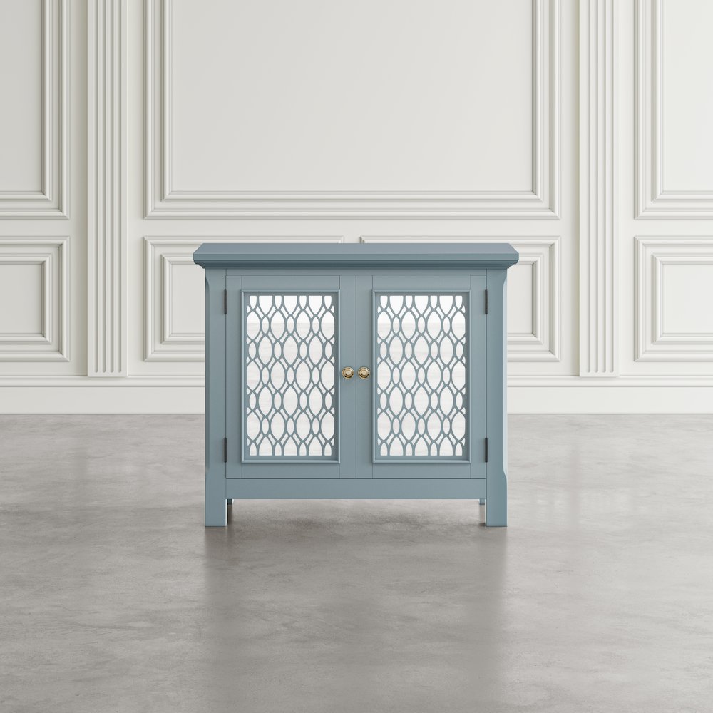 Isabella 38" Luxury Mirrored Accent Storage Cabinet. Picture 11