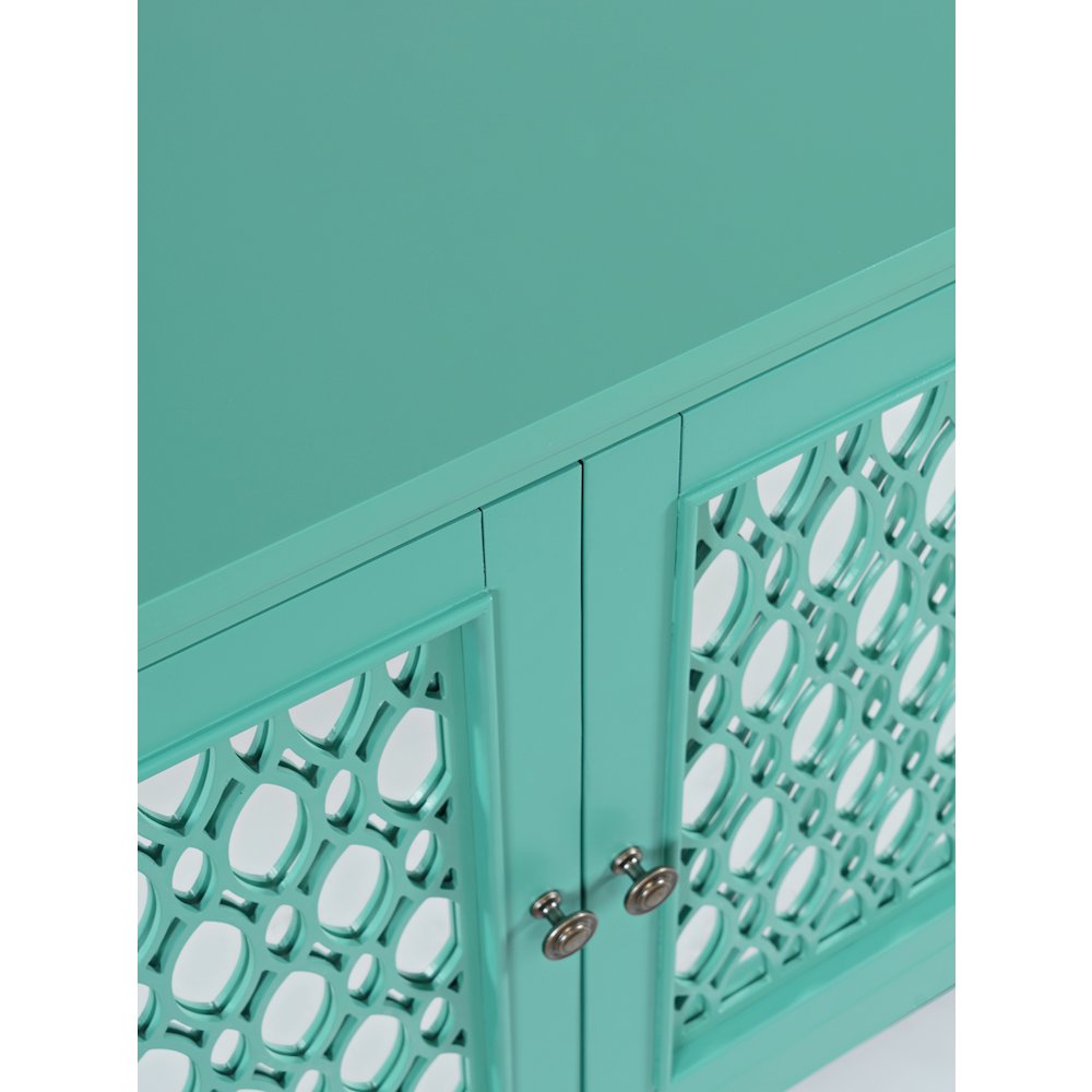 Isabella 54" Luxury Mirrored Accent Storage Cabinet. Picture 4
