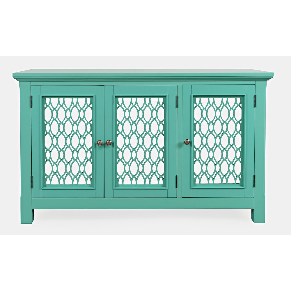 Isabella 54" Luxury Mirrored Accent Storage Cabinet. Picture 1