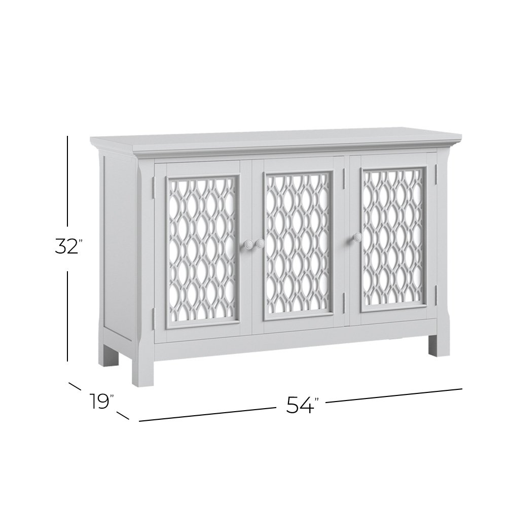 Isabella 54" Luxury Mirrored Accent Storage Cabinet. Picture 9