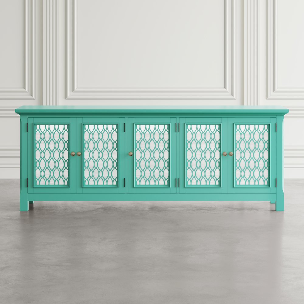 Isabella 86" Luxury Mirrored Sideboard Storage Cabinet. Picture 11