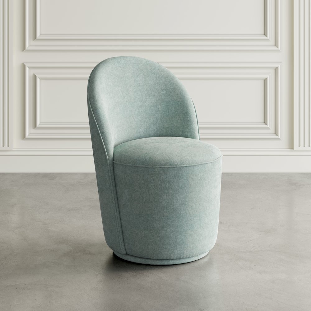 Landon Mid-Century Modern Upholstered Swivel Dining Chair (Set of 2). Picture 9