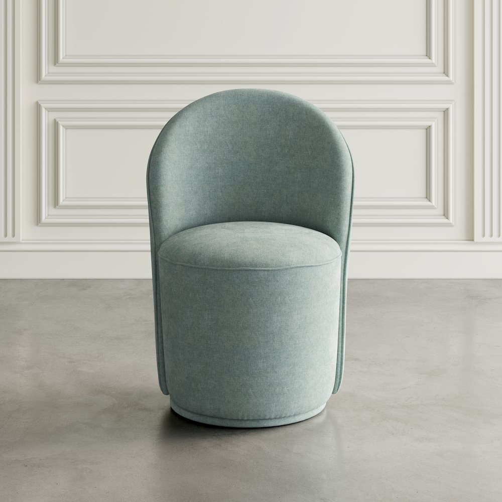 Landon Mid-Century Modern Upholstered Swivel Dining Chair (Set of 2). Picture 10