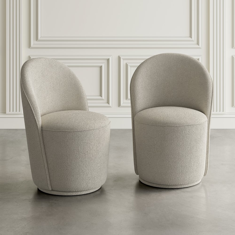 Landon Mid-Century Modern Upholstered Swivel Dining Chair (Set of 2). Picture 10