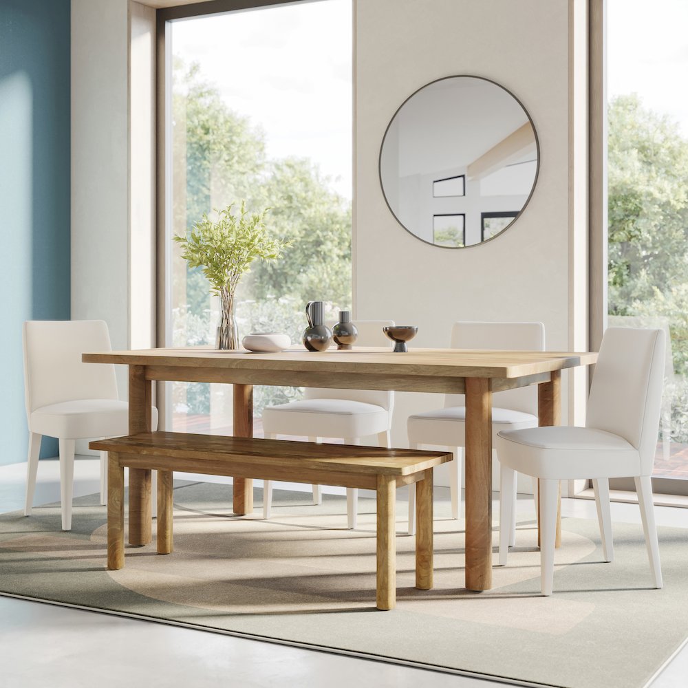 Bodhi 50" Rustic Solid Wood Dining Bench. Picture 2