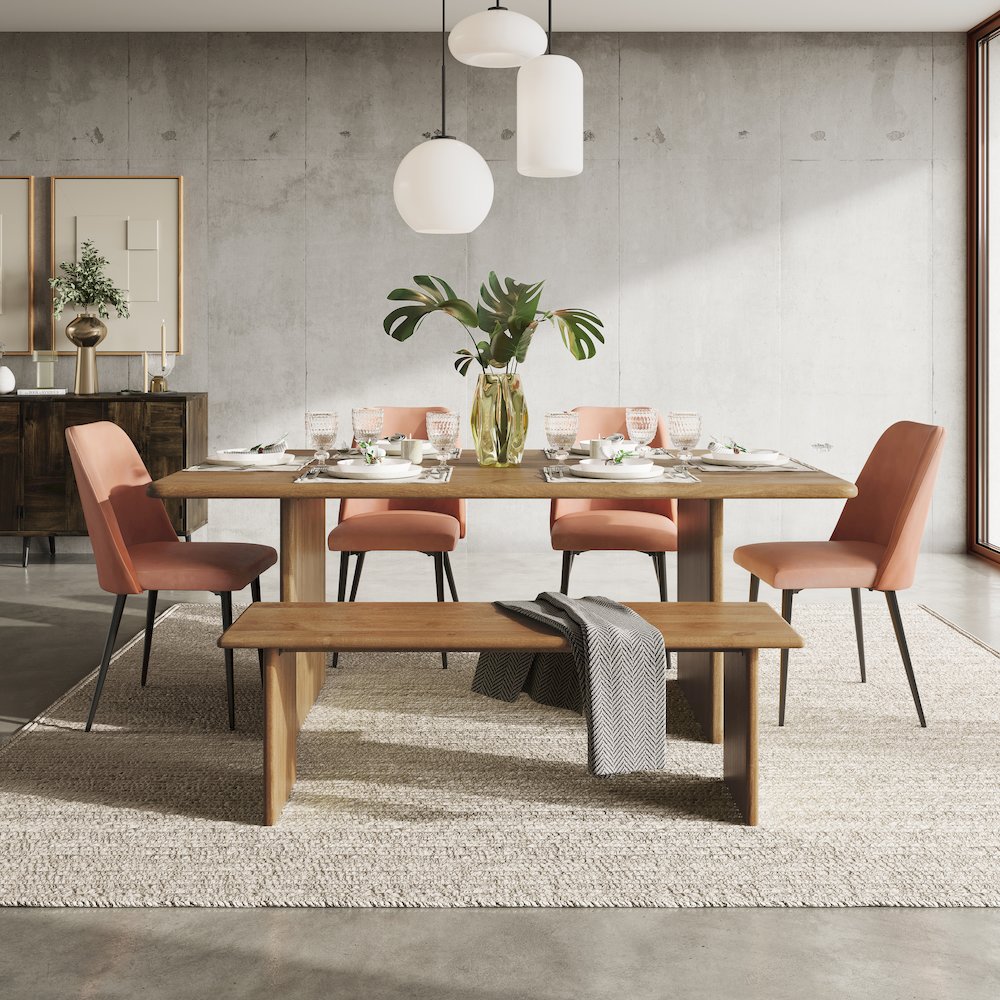 Maddox Mid-Century Modern Faux Leather Upholstered Dining Chair (Set of 2). Picture 8