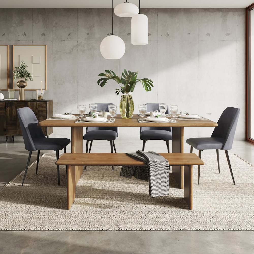 Maddox Mid-Century Modern Faux Leather Upholstered Dining Chair (Set of 2). Picture 8