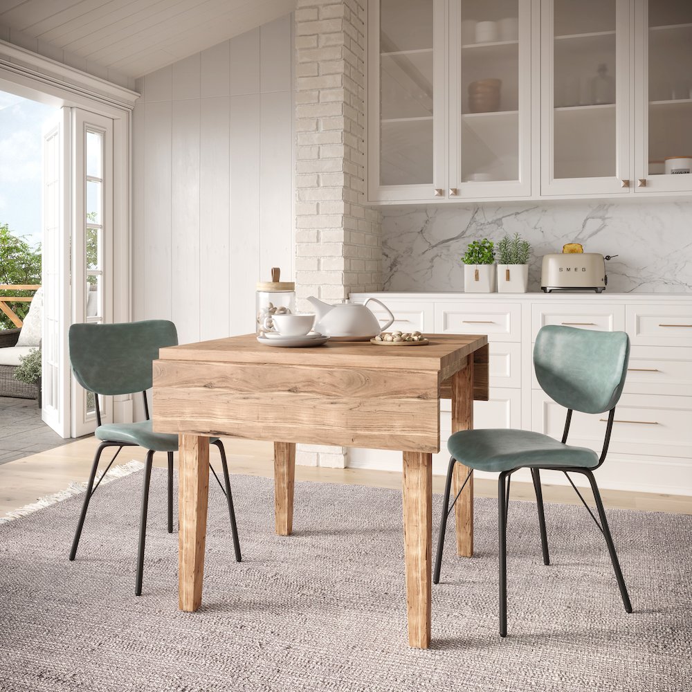Contemporary Modern Faux Leather Split-Back Upholstered Dining Chair (Set of 2). Picture 8
