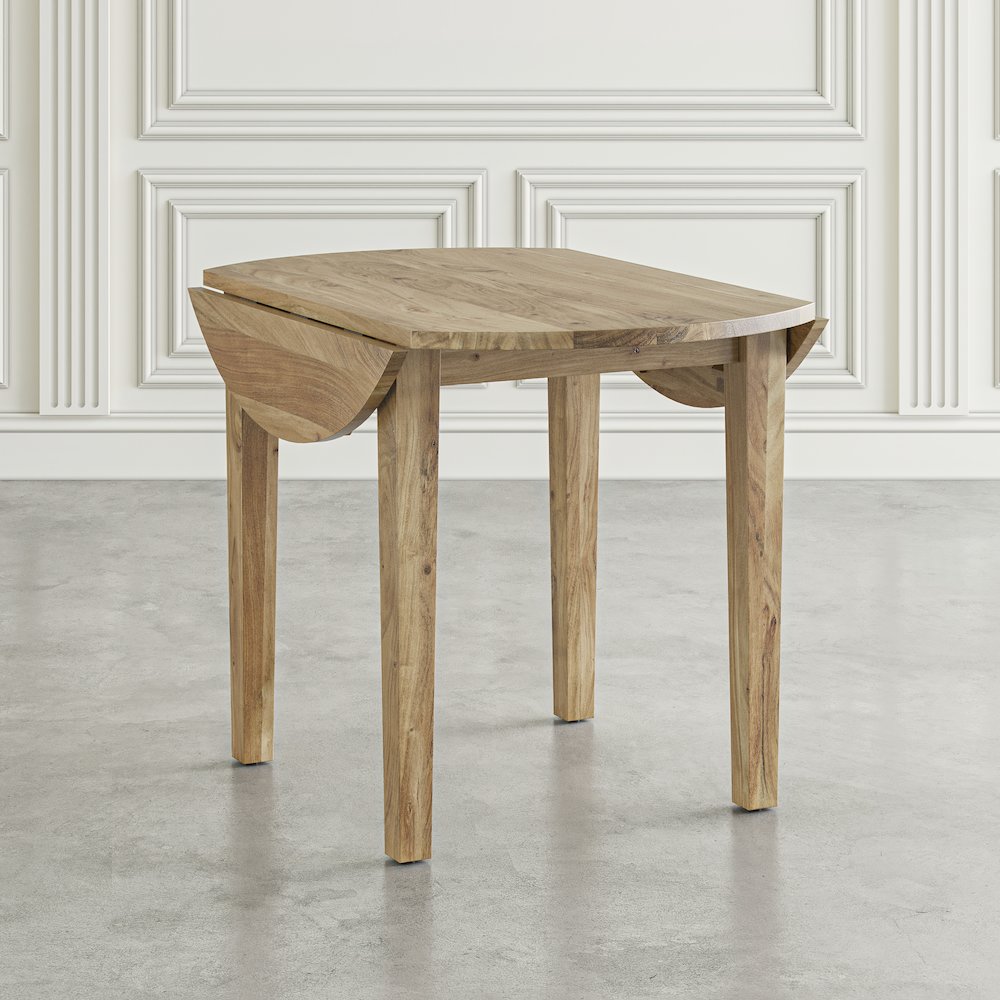 Colby 40" Round Traditional Classic Solid Hardwood Dropleaf Dining Table. Picture 12