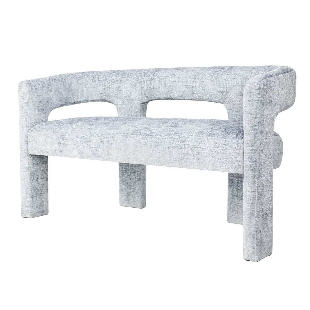 Gwen Modern Luxury Jacquard Fabric Upholstered Sculpture Bench. Picture 2
