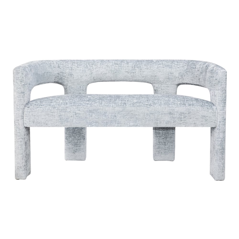 Gwen Modern Luxury Jacquard Fabric Upholstered Sculpture Bench. Picture 1